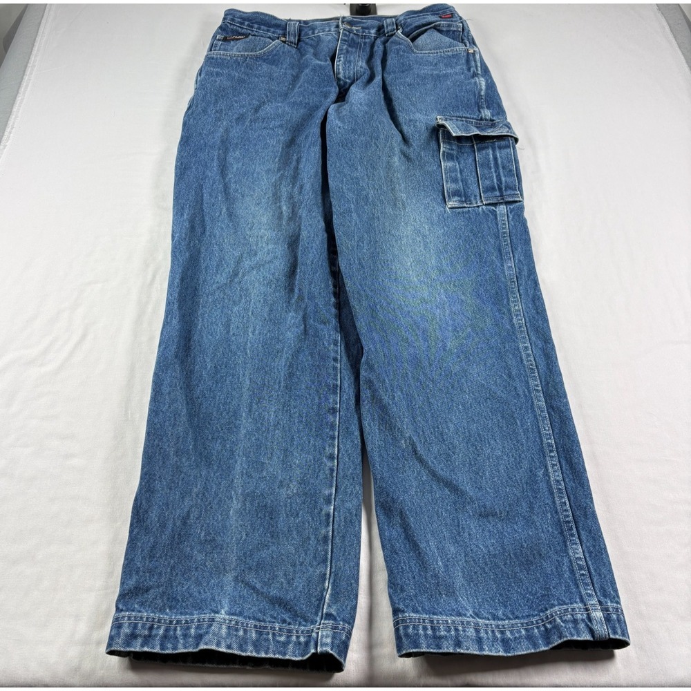 Vintage FUBU Jeans Mens 36x34 (Fits 35x33) Blue Carpenter Baggy‎ Skater Y2K